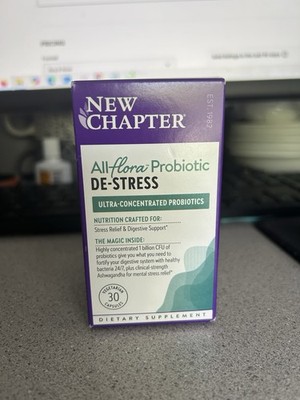 New Chapter, All-Flora Probiotic, De-Stress, 30 Capsules EXP 03/2026