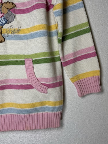 Kids Knitted Pullover Sweater Paw Paw 140/68 Bear Striped Pink Green White - Picture 3 of 9