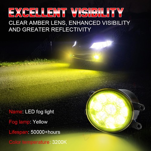 Front Bumper Clear Lens Fog Lights Lamp For TOYOTA 4RUNNER 2010-2013 yellow - Picture 4 of 10
