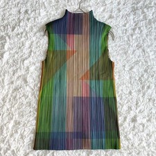 PLEATS PLEASE Issey Miyake sleeveless blouse Size 4 High Neck Pullover Used JP