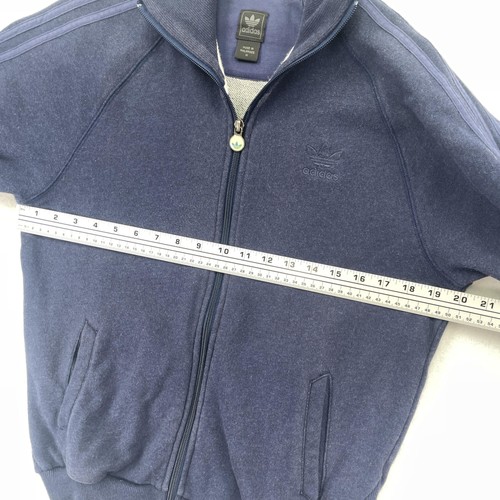 Adidas Originals Jacket Sweater Men Medium Navy 3-Stripes Trefoil Track Zip 2007 - Picture 7 of 17