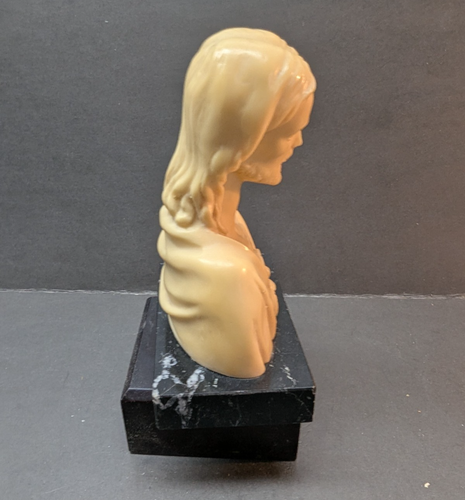 Estatua de piedra busto de Jesucristo religioso católico italiano con base negra - Imagen 5 de 8
