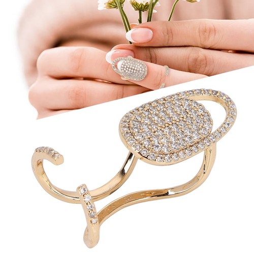 Nail Cover Rings Adjustable Size Practical Material Finger Decoration Rings - Picture 14 of 22