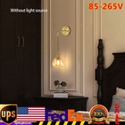 Vintage Flower Glass Wall Lamp Brass Indoor Bedside LED Lights Sconce Wall Light