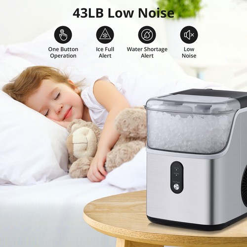 Portable Pellet Ice Maker - 33 lbs/24H Production, One-Click Operation, Self-... - Picture 3 of 8