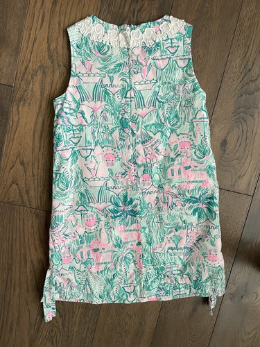 Lilly Pulitzer Dress Girls Little Lilly Classic Shift Pink Green Sz 8 NWOT - Picture 2 of 4