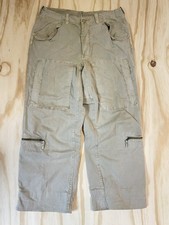 Cargo pants Baggy Wide Leg Y2K Beige Vintage Mens Size 34 Faded Brown