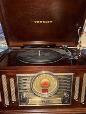 Crosley CR73 Compact Shelf Stereo Turntable CD Cassette AM/FM Brown