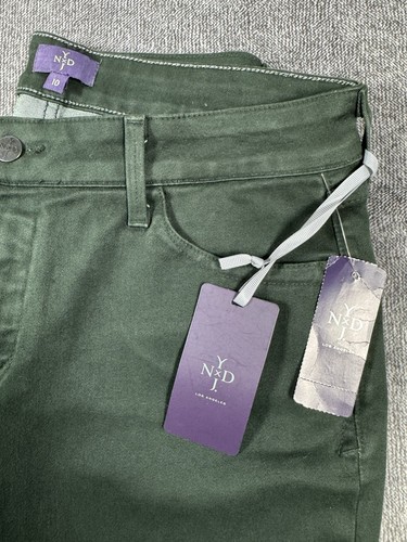 NEW NWT NYDJ Women’s Sz 10 Lift Tuck Technology Forrest Green Straight Leg Pants - Picture 3 of 17
