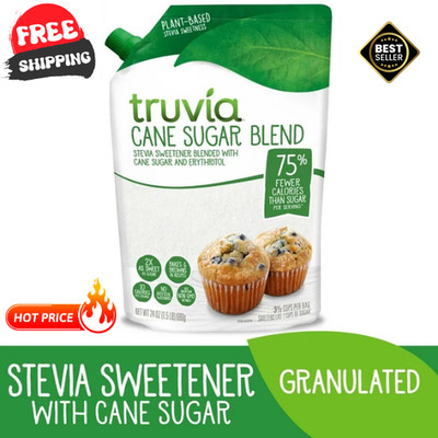 Truvia Cane Sugar Blend, Mix of Stevia Sweetener and Cane Sugar, 24 oz