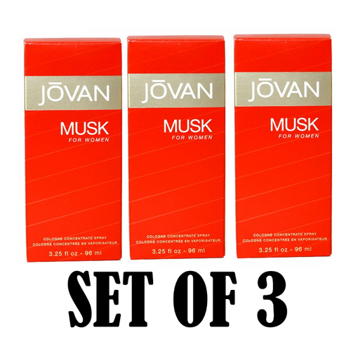 Jovan Musk For Women 3.25 oz / 86 ml Cologne Spray Set of 3 - Picture 1 of 7