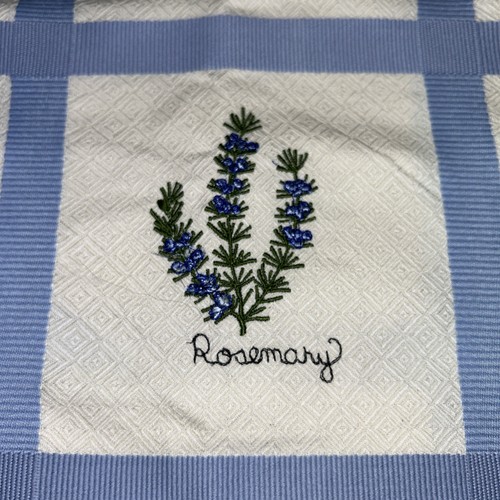 Jan De Luz Decorative Dishtowel - “Rosemary hand embroidery- Made in USA