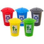 5pcs Mini Trash Can Waste Basket - Miniature Sorting Garbage Bin Model - Small
