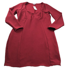 Charlotte Russe Womens Dress Sz 2X Burgundy Ribbed Sweetheart Neck Stretch NWT
