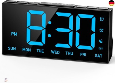 GOLOZA Wecker Digital, LED digital Uhr mit Großen Zahlen, Auto Dimmer, 4