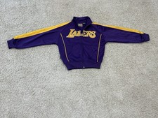 Los Angeles Lakers Full Zip Jacket Warmup Majestic Hardwood Classics Kids Small