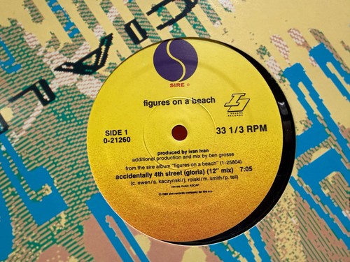 Figures On A Beach Accidentally 4Th Street 12" 1989 SIRE 21260 SYNTH POP PROMO - Picture 2 of 2