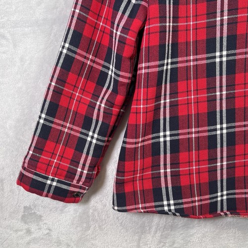 STS Ranchwear Flannel Kids Large Red Fleece Lined Button Up Chore Jacket Winter - Picture 14 of 14