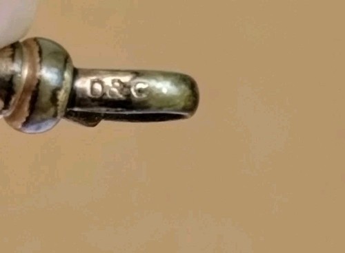 Antique O & G Moosehead Charm ..Lariat Style.. T-bar Pocket Watch Chain..14" - Picture 7 of 17