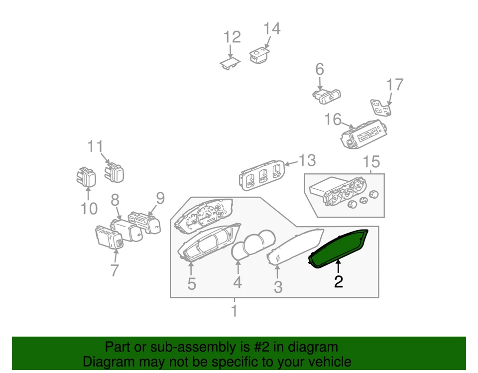 Bisel original Mitsubishi Cluster MN162565 Foto 2 de 2