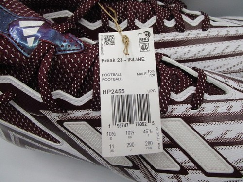 Adidas Freak 23 Inline Football Cleats Men's Size 11 HP2455 Maroon White - Picture 2 of 6