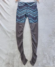ALO Yoga Womens Blue Geometric Print Goddess Ribbed Leggings Size Medium Stretch