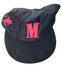 Vintage 90s Marlboro Hat Black Red Strapback Cap Cigarettes Embroidered