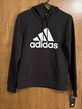 Adidas Golf Fleece Hoodie Women  s Size Small Black W/White Logo NWT