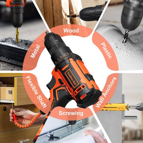 Cordless Drill Set, 20V Power Drill with Power Pack 2.0Ah and Charger, 3/8-In... - Picture 7 of 7