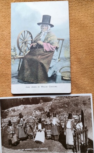 8 postales vintage VIDA GALESA con hilado o tejido - Imagen 5 de 6