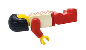 Vintage Lego Minifigure Trn010 Train Passenger Red Stripe Metroliner 4558 10001