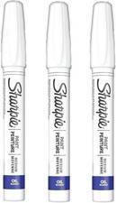 3 Sharpie Med Pt Bullet Tip Oil Based Permanent Paint Marker White 2107614 New