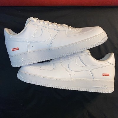 Size 15 - Nike Air Force 1 x Supreme Low Box Logo - White