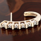 ESTATE 14K YELLOW GOLD DIAMOND J HOOP HUGGIE 3/4" EARRINGS #7945 — photo 3