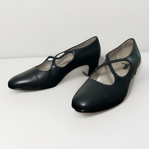 Abito Trotters Jamie Slip On Tg 8,5M Nero Pelle Tonda Punta Chiusa Elasticizzato Top - Foto 4 di 16