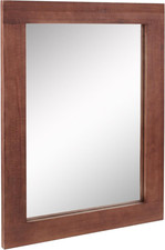 Stonebriar Rustic Rectangular Redwood Wooden Frame Hanging Wall Mirror for Verti