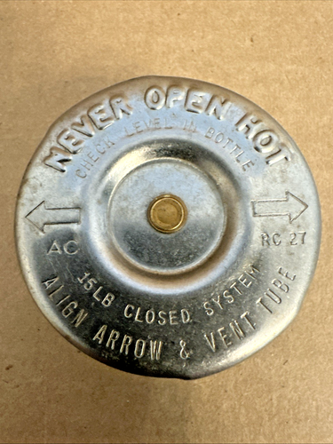 NOS Vintage AC RC-27 Radiator Cap w /OEM Fiber Gasket AC-RC-27 GM #6410427 RC27 - Bild 3 von 20