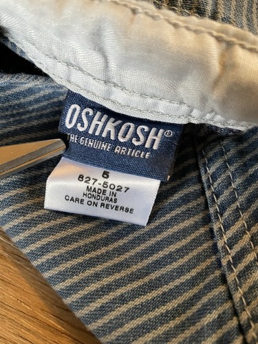 Vintage OshKosh Overalls Vestbak Bibs Pinstripe Railroad Hickory Stripe Sz 5 NWT - Picture 5 of 15