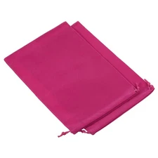 30x20cm Microfiber Pouch, 2Pcs Soft Storage Drawstring Gift Bag, Rose Red