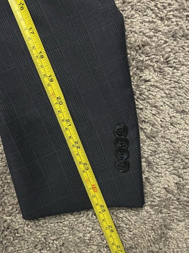 Blazer Peter Millar blu navy a quadri 2 bottoni cappotto sportivo uomo taglia 42T alto - Foto 8 di 8