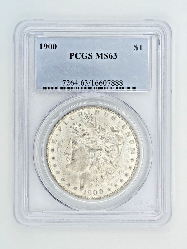 1900 Morgan Silver Dollar $1 PCGS MS63 Philadelphia Mint Certified UNC