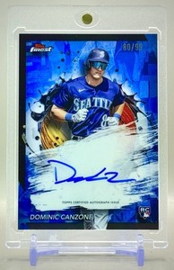 Dominic Canzone 2024 Topps Finest Rookie Blue Checkerboard Refractor Auto RC /99