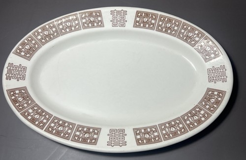 3 Vintage Buffalo China 13.75” Oval Double Happiness Serving Platters Restaurant - Picture 2 of 6