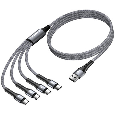 SIQIWO USB Typ C Kabel 1.2M, QC 3.0 Schnellladung Sync Ladekabel Mit 4 USB C Por