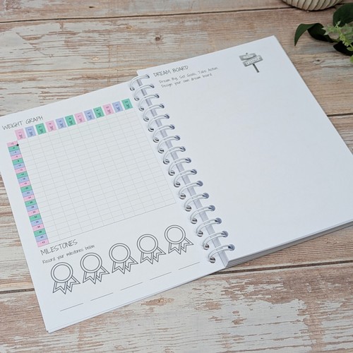 Food Diary, Meal Planner, Diet Journal, Weight loss A5 Book, Pastel CC - Picture 8 of 13