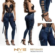 NYE JEANS COLOMBIANOS COLOMBIAN PUSH UP LEVANTA COLA BUTT LIFT SEXY SIZE 3