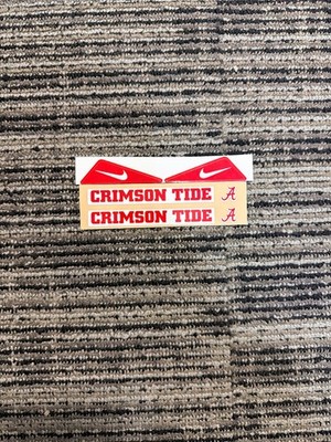Alabama SHOC Nike Visor Tabs Or Chin Strap Helmet Decals Football Eye Visors