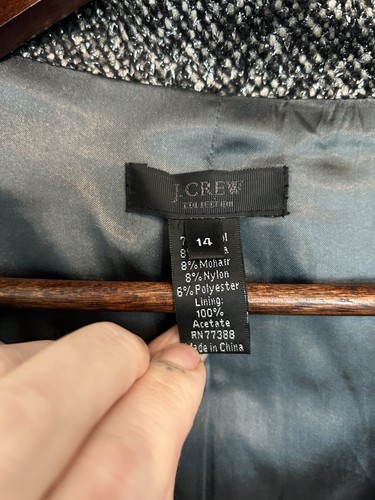 J Crew Collection Jacket Metallic Tweed Mohair Alpaca Preppy Old Money 14 Mod - Picture 9 of 11