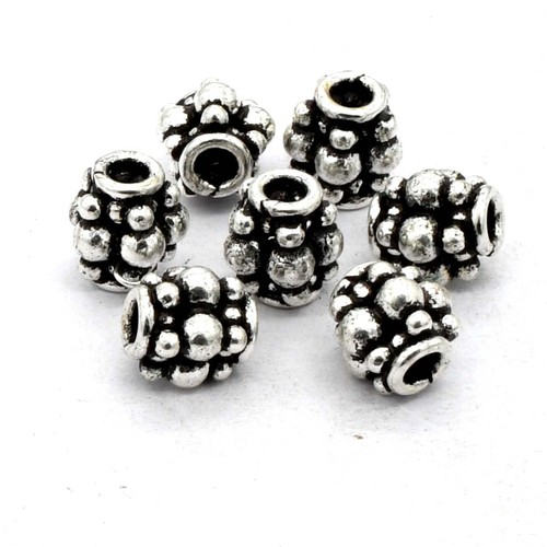 30 PCS 5X5MM BALI SPACER BEAD ANTIQUE STERLING SILVER PLATED  45 UFL-197