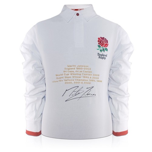 Martin Johnson Signed England Jersey: Career Embroidery